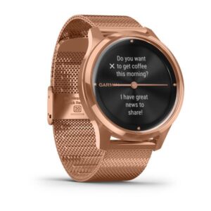 Garmin Vivomove Luxe, 18K Rose Gold Pvd Stainless Steel Case With Rose Gold Milanese Band - Image 6