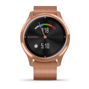 Garmin Vivomove Luxe, 18K Rose Gold Pvd Stainless Steel Case With Rose Gold Milanese Band - Image 2