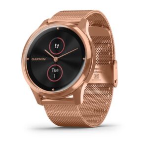 Garmin Vivomove Luxe, 18K Rose Gold Pvd Stainless Steel Case With Rose Gold Milanese Band - Image 1