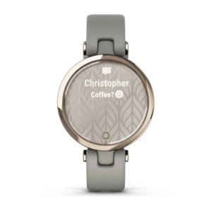 Garmin Lily - Classic Edition, Cream Gold Bezel With Braloba Gray Case And Italian Leather Band - Image 6