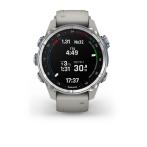 Garmin Descent Mk3 - 43 Mm Stainless Steel With Fog Grey Silicone Band - Image 2