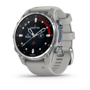 Garmin Descent Mk3 - 43 Mm Stainless Steel With Fog Grey Silicone Band - Image 1