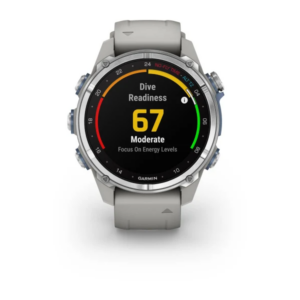 Garmin Descent Mk3 - 43 Mm Stainless Steel With Fog Grey Silicone Band - Image 7