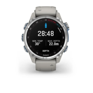 Garmin Descent Mk3 - 43 Mm Stainless Steel With Fog Grey Silicone Band - Image 8