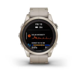 Garmin Fenix 7S Pro - Sapphire Solar Edition- Soft Gold Ss With Limestone Leather Band (Includes Tundra Silicone Watch Band) - Image 12
