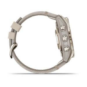 Garmin Fenix 7S Pro - Sapphire Solar Edition- Soft Gold Ss With Limestone Leather Band (Includes Tundra Silicone Watch Band) - Image 8