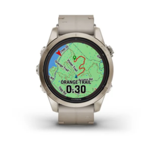 Garmin Fenix 7S Pro - Sapphire Solar Edition- Soft Gold Ss With Limestone Leather Band (Includes Tundra Silicone Watch Band) - Image 7