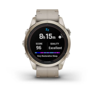Garmin Fenix 7S Pro - Sapphire Solar Edition- Soft Gold Ss With Limestone Leather Band (Includes Tundra Silicone Watch Band) - Image 6