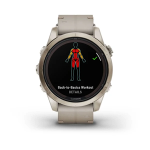 Garmin Fenix 7S Pro - Sapphire Solar Edition- Soft Gold Ss With Limestone Leather Band (Includes Tundra Silicone Watch Band) - Image 4