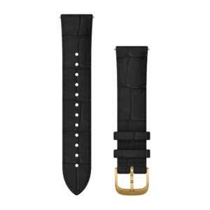 Garmin Vivomove Luxe 20Mm Leather Quick Band Light Sand Black Embossed Italian Leather W/ 24K Gold - Image 1