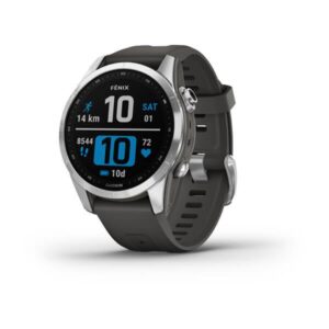 Garmin Fenix 7S - Standard Edition, Silver With Graphite Band - Image 1