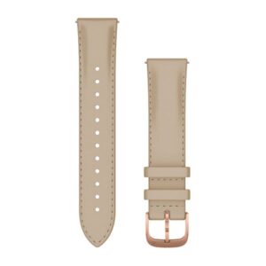 Garmin Vivomove Luxe 20Mm Leather Quick Band Light Sand Italian Leather W/18K Rose Gold Pvd Hardware - Image 1