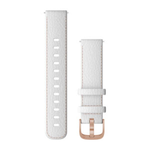 Garmin Quick Release Bands (18 Mm) White Leather With Silver Hardware - Image 1
