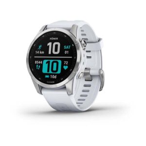 Garmin Fenix 7S - Standard Edition, Silver With Whitestone Band - Image 1