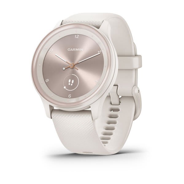 Garmin Vivomove Sport Ivory Case And Silicone Band With Peach Gold Accents AMIT Retail