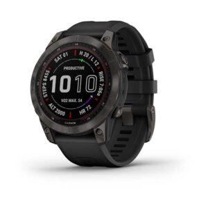 Garmin Fenix 7 - Sapphire Solar Edition, Carbon Grey Dlc Titanium With Black Band - Image 1