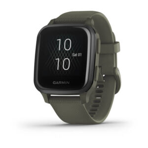 Garmin Venu Sq Music Edition, Slate Aluminium Bezel With Moss Case And Silicone Band - Image 1