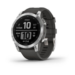 Garmin Fenix 7 - Standard Edition, Silver With Graphite Band - Image 1