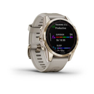 Garmin Fenix 7S- Sapphire Solar Edition, Cream Gold Titanium With Light Sand Band - Image 10