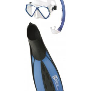 Mares Set Challenge Zephir Mask Fins Snorkel Blue44 - Image 1