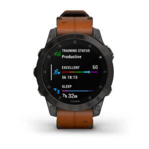 Garmin Epix Gen 2 Sapphire - Black/Carbon Gray Dlc Ti W/ Chestnut Leather Band + Black Silicon Band - Image 11