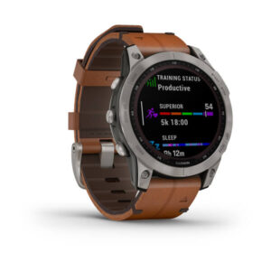 Garmin Fenix 7 - Sapphire Solar Edition, Titanium With Chestnut Leather Band And Graphite Silicone Band - Image 7