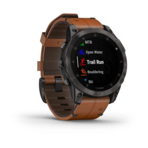 Garmin Epix Gen 2 Sapphire - Black/Carbon Gray Dlc Ti W/ Chestnut Leather Band + Black Silicon Band - Image 9