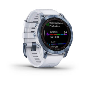 Garmin Fenix 7 - Sapphire Solar Edition, Mineral Blue Dlc Titanium With Whitestone Band - Image 9