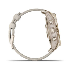 Garmin Fenix 7S - Sapphire Solar Edition, Cream Gold Titanium With Cream Heathered Nylon Band And Light Sand Silicone Band - Image 7