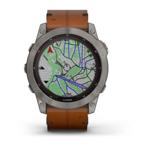Garmin Fenix 7X - Sapphire Solar Edition, Titanium With Chestnut Leather Band And Graphite Silicone Band - Image 5