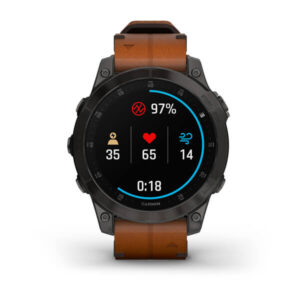 Garmin Epix Gen 2 Sapphire - Black/Carbon Gray Dlc Ti W/ Chestnut Leather Band + Black Silicon Band - Image 8