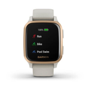 Garmin Venu Sq Music Edition, Rose Gold Aluminium Bezel With Light Sand Case And Silicone Band - Image 4