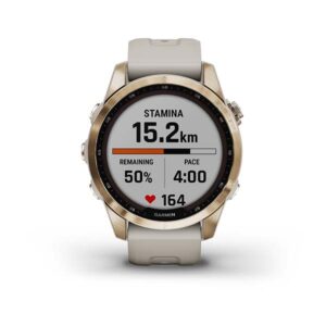 Garmin Fenix 7S- Sapphire Solar Edition, Cream Gold Titanium With Light Sand Band - Image 7