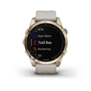 Garmin Fenix 7S- Sapphire Solar Edition, Cream Gold Titanium With Light Sand Band - Image 6
