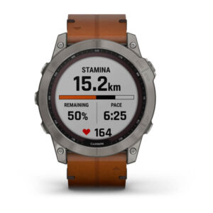 Garmin Fenix 7X - Sapphire Solar Edition, Titanium With Chestnut Leather Band And Graphite Silicone Band - Image 7