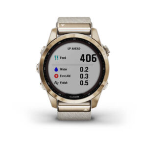 Garmin Fenix 7S - Sapphire Solar Edition, Cream Gold Titanium With Cream Heathered Nylon Band And Light Sand Silicone Band - Image 4