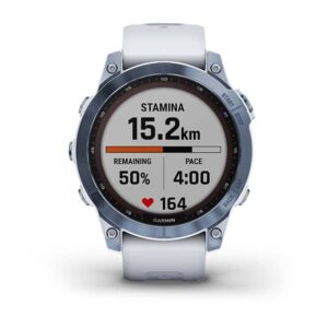 Garmin Fenix 7 - Sapphire Solar Edition, Mineral Blue Dlc Titanium With Whitestone Band - Image 7
