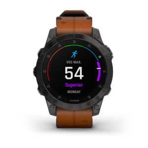 Garmin Epix Gen 2 Sapphire - Black/Carbon Gray Dlc Ti W/ Chestnut Leather Band + Black Silicon Band - Image 6