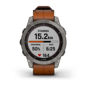 Garmin Fenix 7 - Sapphire Solar Edition, Titanium With Chestnut Leather Band And Graphite Silicone Band - Image 4