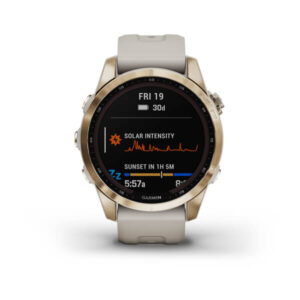 Garmin Fenix 7S- Sapphire Solar Edition, Cream Gold Titanium With Light Sand Band - Image 11