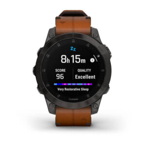Garmin Epix Gen 2 Sapphire - Black/Carbon Gray Dlc Ti W/ Chestnut Leather Band + Black Silicon Band - Image 3