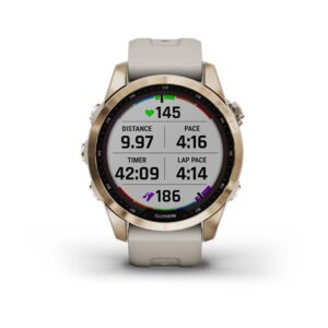 Garmin Fenix 7S- Sapphire Solar Edition, Cream Gold Titanium With Light Sand Band - Image 4