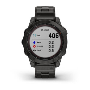 Garmin Fenix 7 - Sapphire Solar Edition, Carbon Grey Dlc Titanium With Carbon Grey Dlc Vented Titanium Band And Black Silicone Band - Image 4