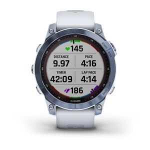 Garmin Fenix 7 - Sapphire Solar Edition, Mineral Blue Dlc Titanium With Whitestone Band - Image 4