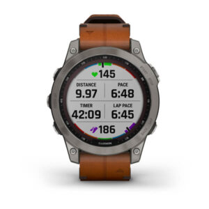 Garmin Fenix 7 - Sapphire Solar Edition, Titanium With Chestnut Leather Band And Graphite Silicone Band - Image 3