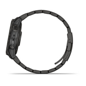 Garmin Fenix 7 - Sapphire Solar Edition, Carbon Grey Dlc Titanium With Carbon Grey Dlc Vented Titanium Band And Black Silicone Band - Image 2