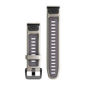 Garmin Quickfit 20 Watch Bands Light Sand/Deep Orchid Silicone Band - Image 2
