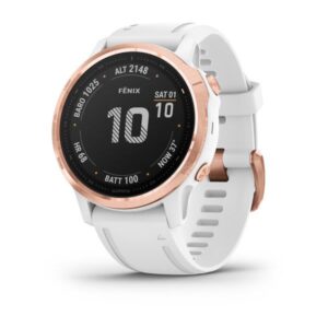 Garmin Fenix 6S Pro Rose Gold W/White Band (Glass) - Image 1