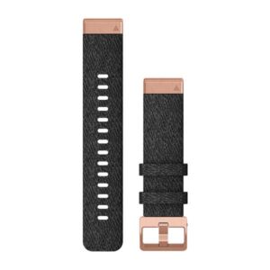 Heathered Black Nylon with Rose Gold Hardware