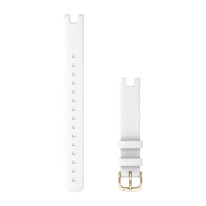 Garmin Lily Bands (14 Mm) White Italian Leather With Cream Gold Hardware (Large) - Image 1